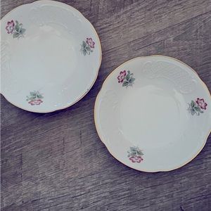 Two 6” Richards Ginori shallow desert bowls trinket dishes Rome Italy cottage